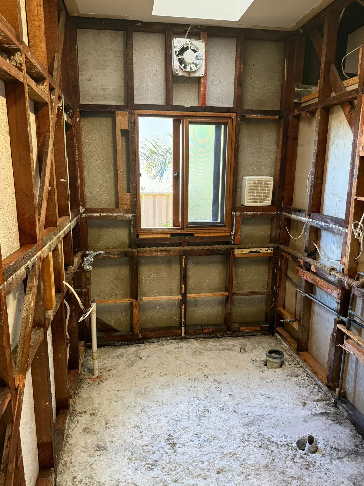 Bathroom prepared for asbestos removal