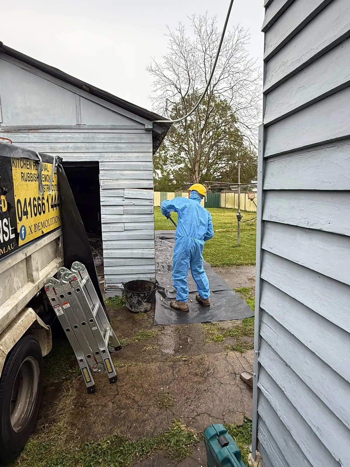 Licensed removalist preparing a residential work area